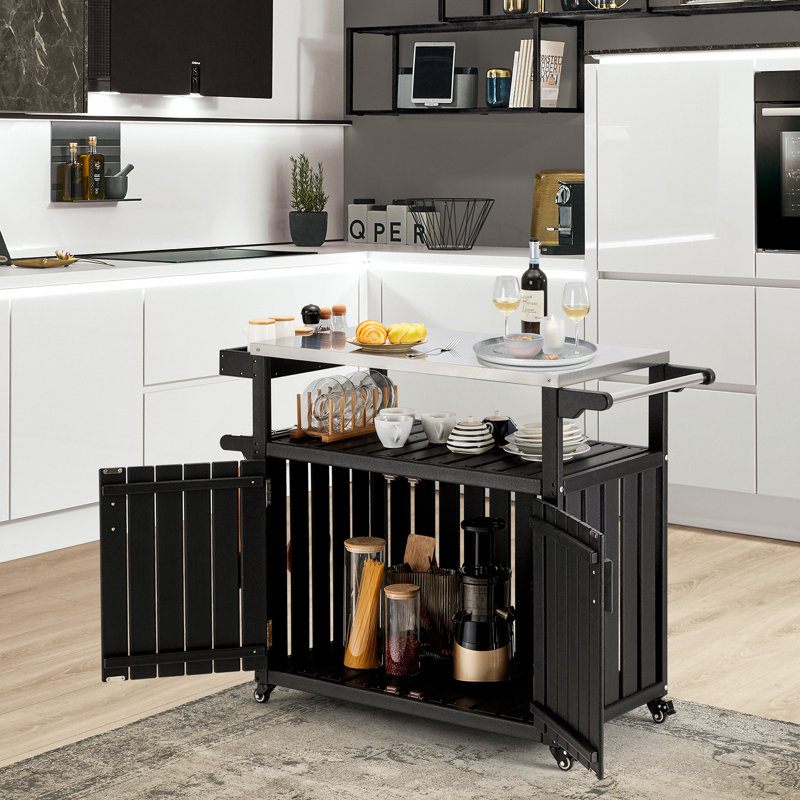 Red Barrel Studio® Ruhland Kitchen Cart,kitchen Island With Storage On ...